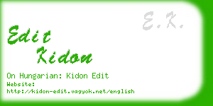 edit kidon business card
